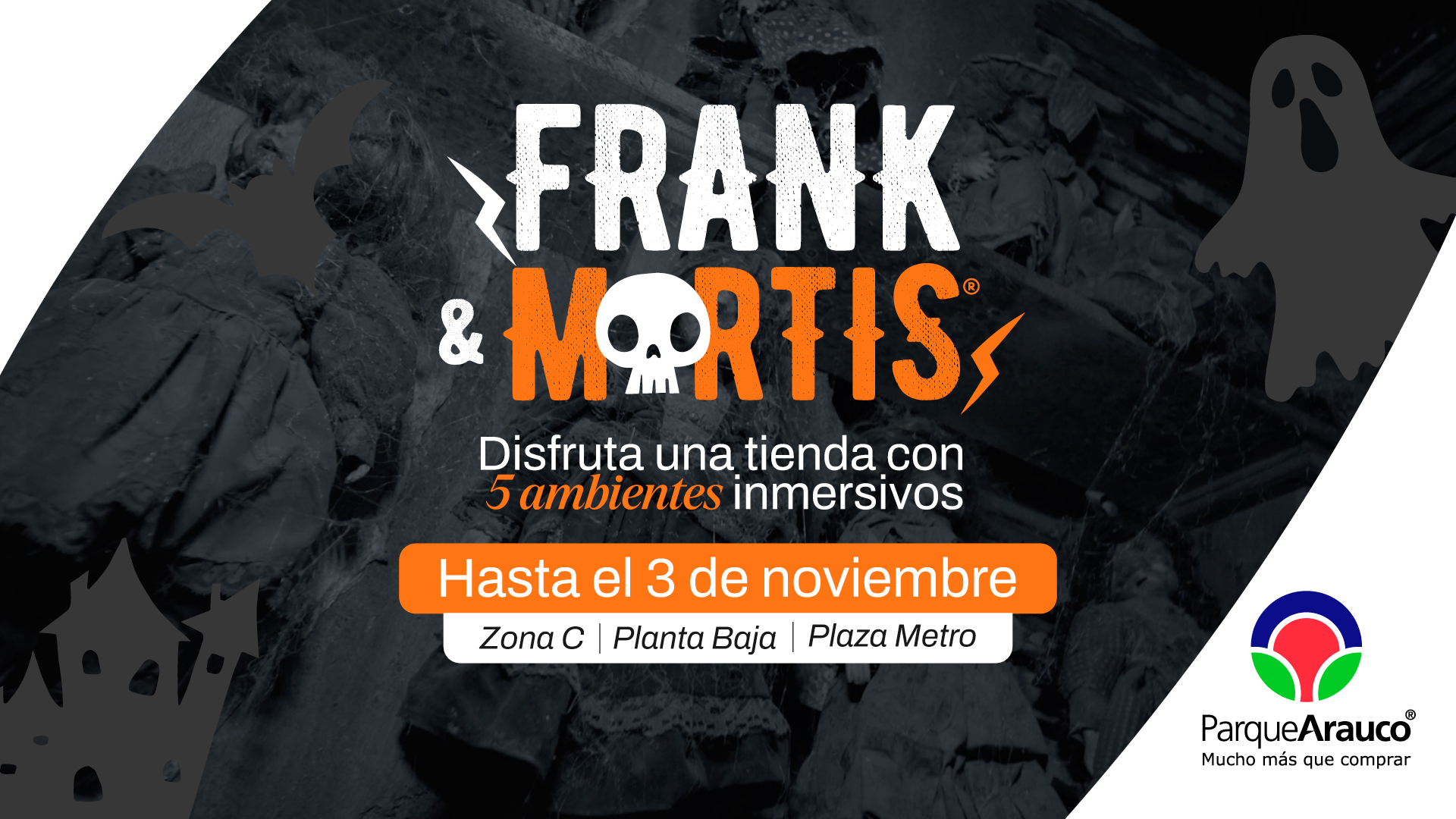 Parque Arauco y Frank & Mortis presentan más de 420 m² dedicados al terror